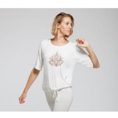 Tee-shirt Yoga TempsDanse Arkadia Flower blanc