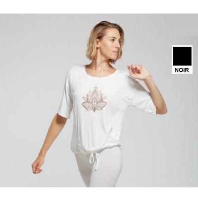 Tee-shirt Yoga TempsDanse Arkadia Flower noir