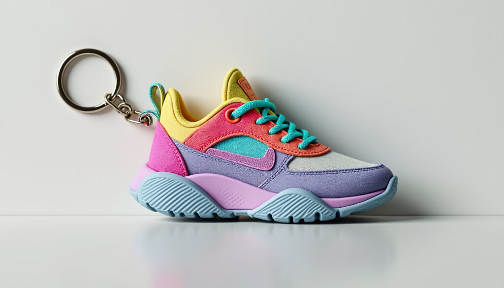 découvrez notre porte-clés chaussure sneakers, un accessoire tendance et stylé pour ajouter une touche d'originalité à vos clés ou sacs.